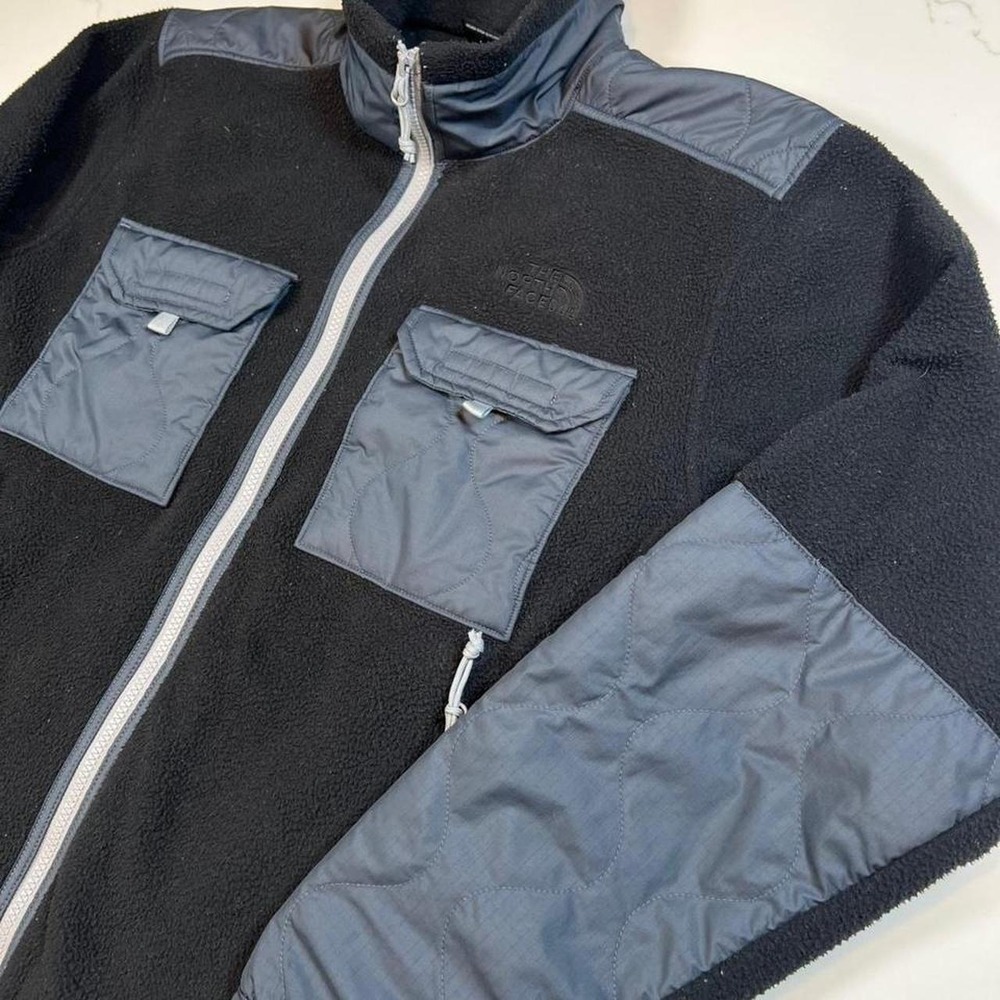The North Face Mens Black Quilted Denali Fleece Jacket Small Full Zip Tactical